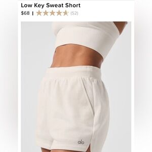 Alo yoga low key sweat short